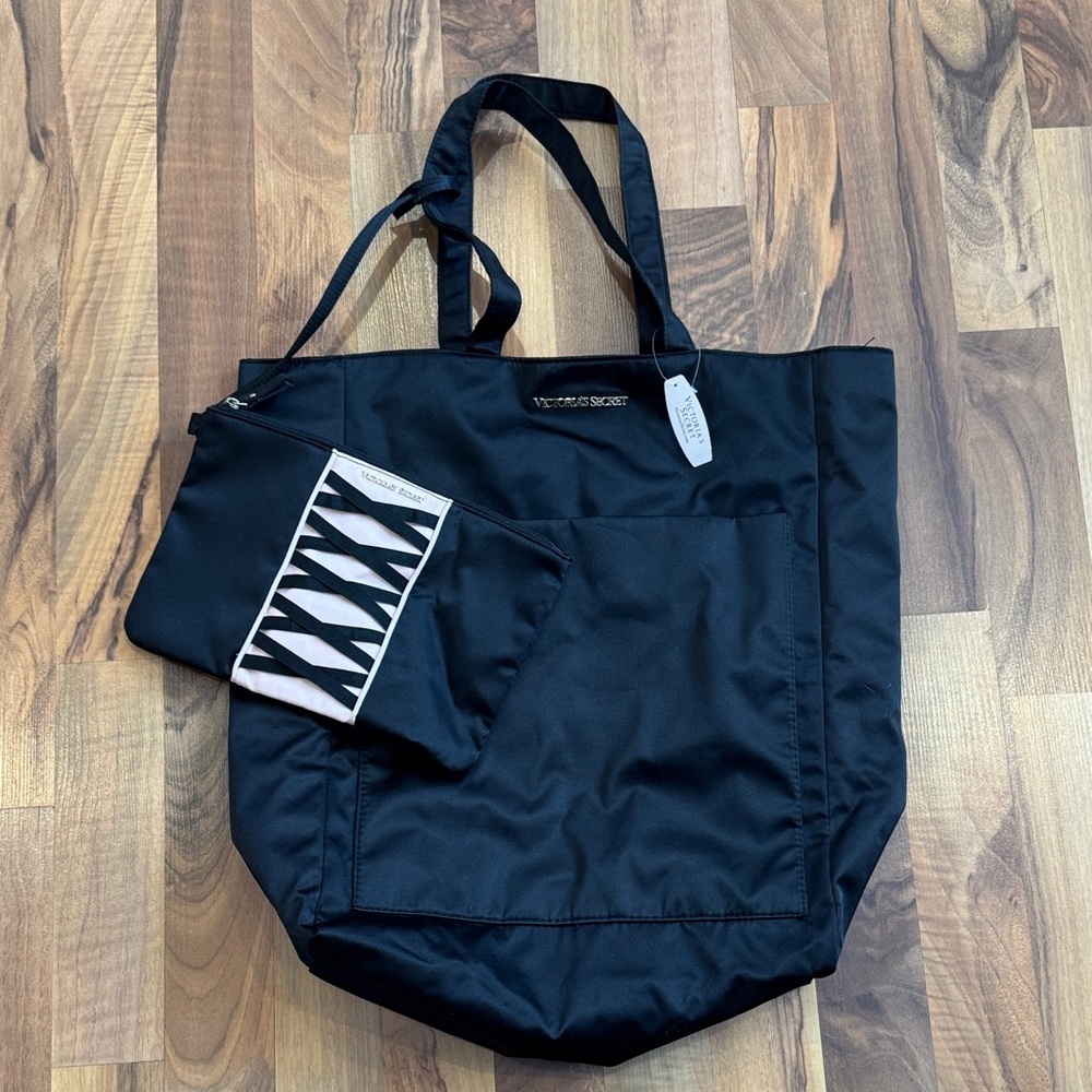 NWT Victoria's Secret Black Satin Tote